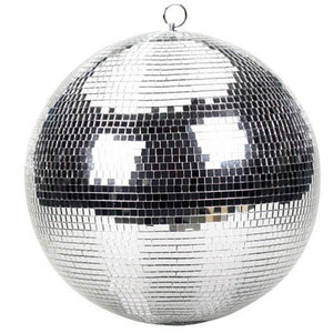 48" inch Mirror Disco Ball Bright Silver Reflective Indoor DJ Sphere with Hanging Ring for Lighting