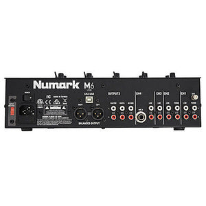 Numark M6 USB 4-Ch Professional DJ Mixer with USB Interface 0676762164214, BLACK