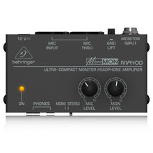 Load image into Gallery viewer, Behringer MICROMON MA400 Miniature Monitor Headphone Amplifier with Microphone Input 689076810081 front main view