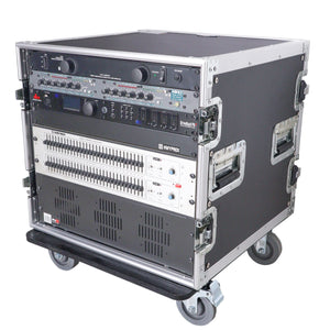 10U Rack Space ATA Style Flight Case 19 Inch Depth with 4" Casters