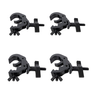 Set of 4 Aluminum Self-Locking M10 Clamp with Big Wing Knob for 2" Truss Tube Capacity 330 lbs. Black Finish