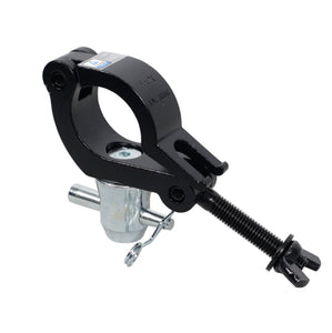 Aluminum Side Entry M10 Clamp with Reversed Elbow Half Conical for 2" Truss Tube Capacity 661 lbs Black Finish