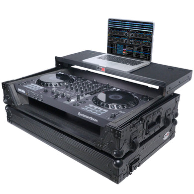 ATA Flight Style Road Case for Pioneer DDJ-FLX6 GT DJ Controller with Laptop Shelf 1U Rack Space and Wheels