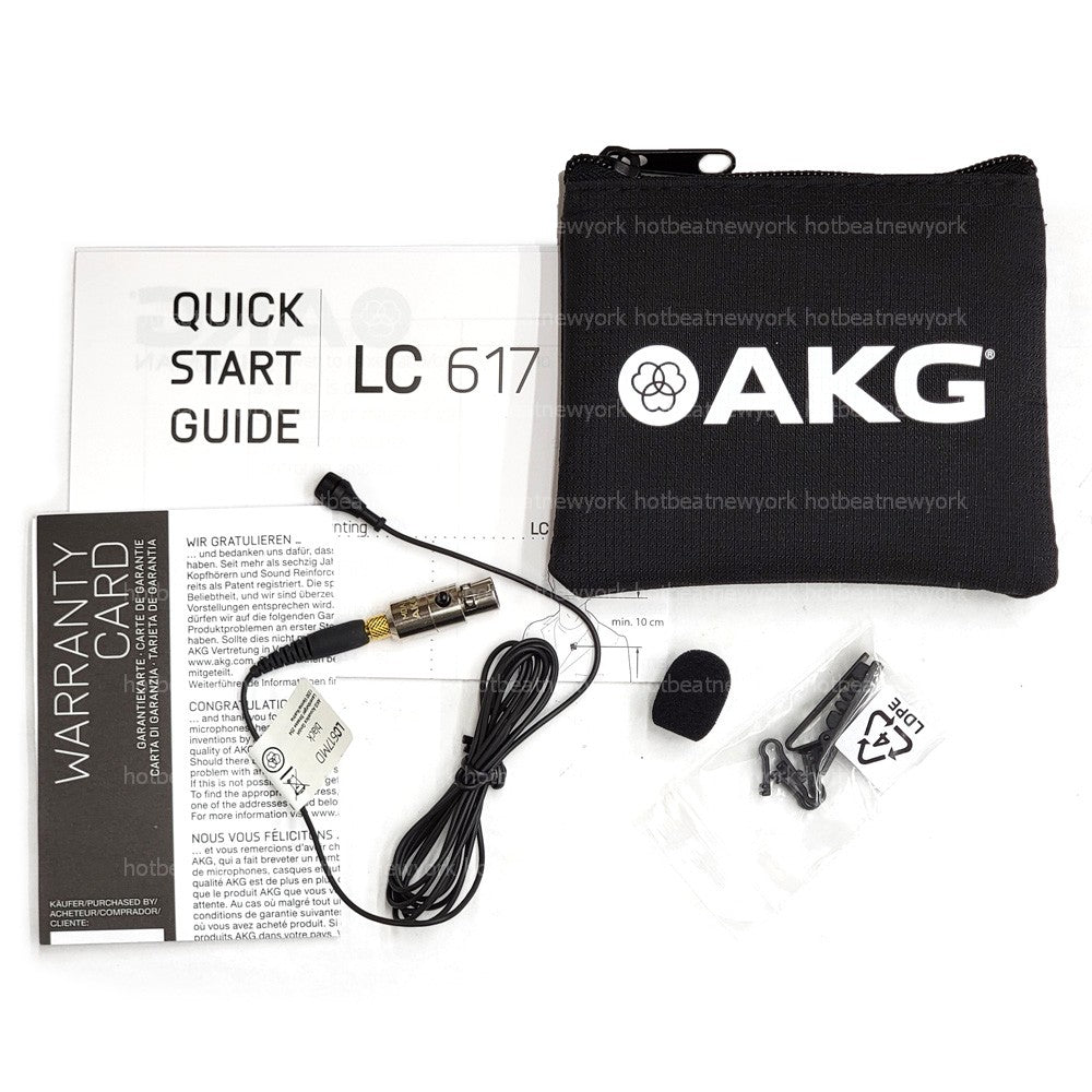 AKG LC617 MD Lapel Microphone with Tie Clip (Black) 2577X00200