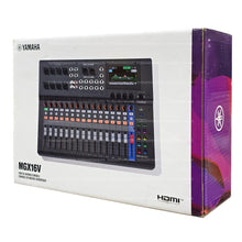 Load image into Gallery viewer, Yamaha MGX16V audio mixer packaging on a white background HOTBEAT Electronics Copyrighted Image Original box