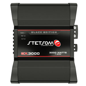 Stetsom EX 3000 Black Edition Mono 1 Channel Digital Amplifier Class D 3k Watts RMS 1-ohm STETSOMEX3000-1 BK