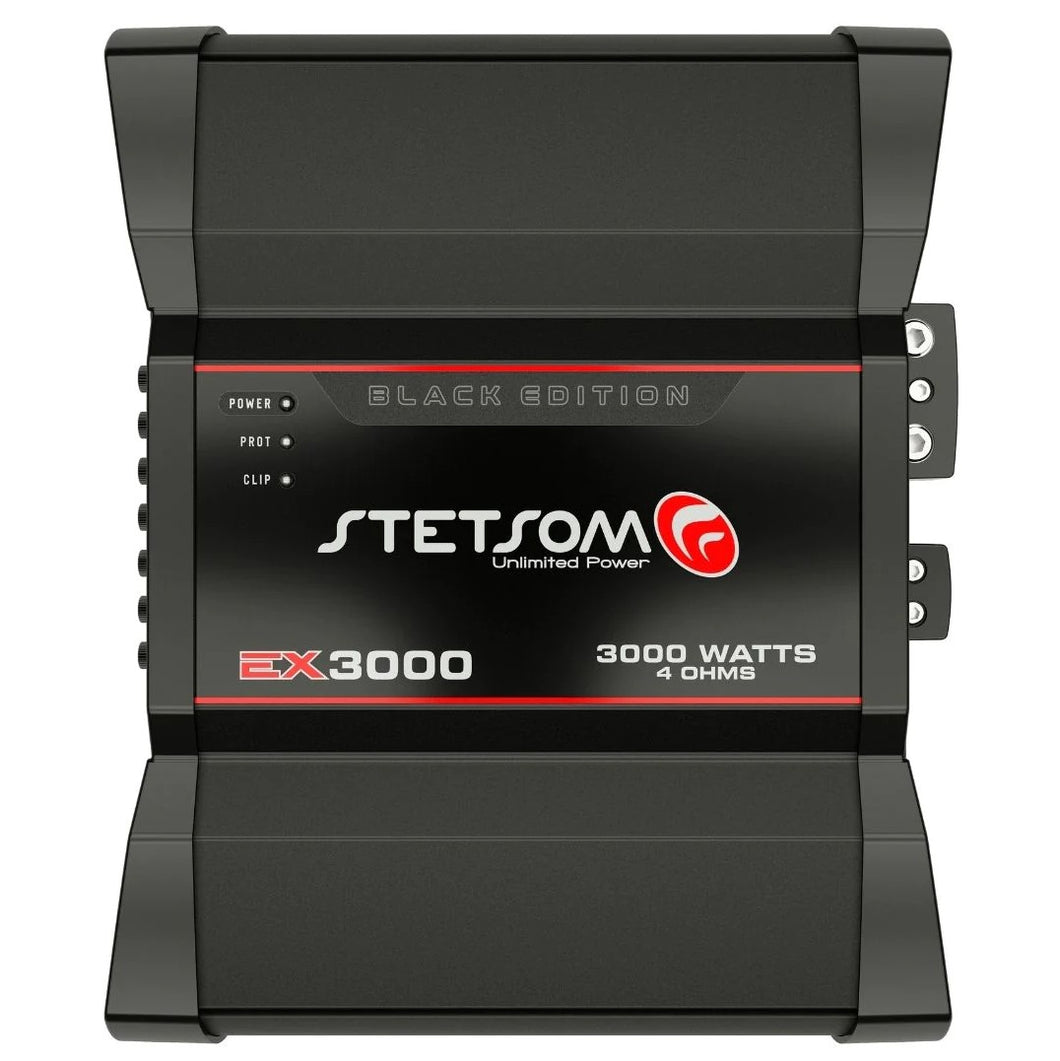 Stetsom EX 3000 Black Edition Mono 1 Channel Digital Amplifier Class D 3k Watts RMS 4-ohm STETSOMEX3000-4 BK