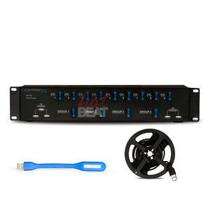 Technical Pro PS17U Rack 17 Outlet Power Supply Surge Protect USB Charging Ports