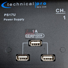 Load image into Gallery viewer, Technical Pro PS17U Rack 17 Outlet Power Supply Surge Protect USB Charging Ports