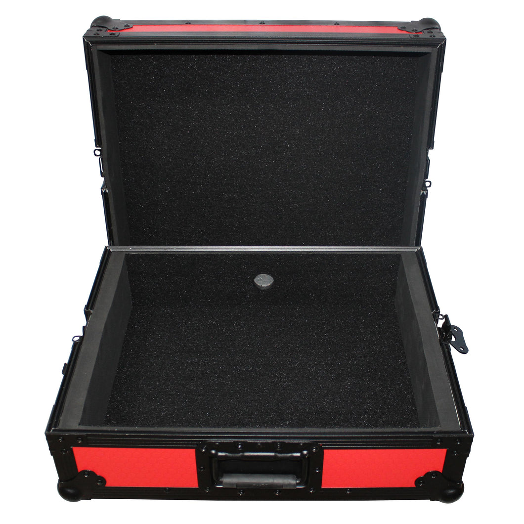 Flight Case for Turntable - Universal W-Foam Kit | Black on Red